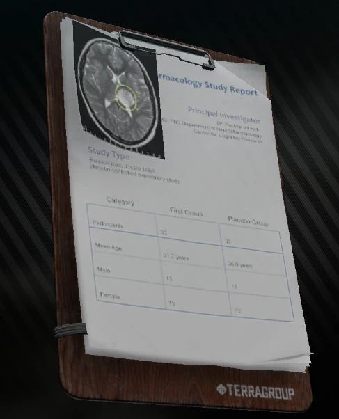 Medical documents in-game item