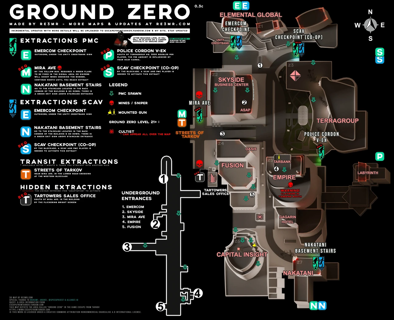 Illustrated overview map of Ground Zero