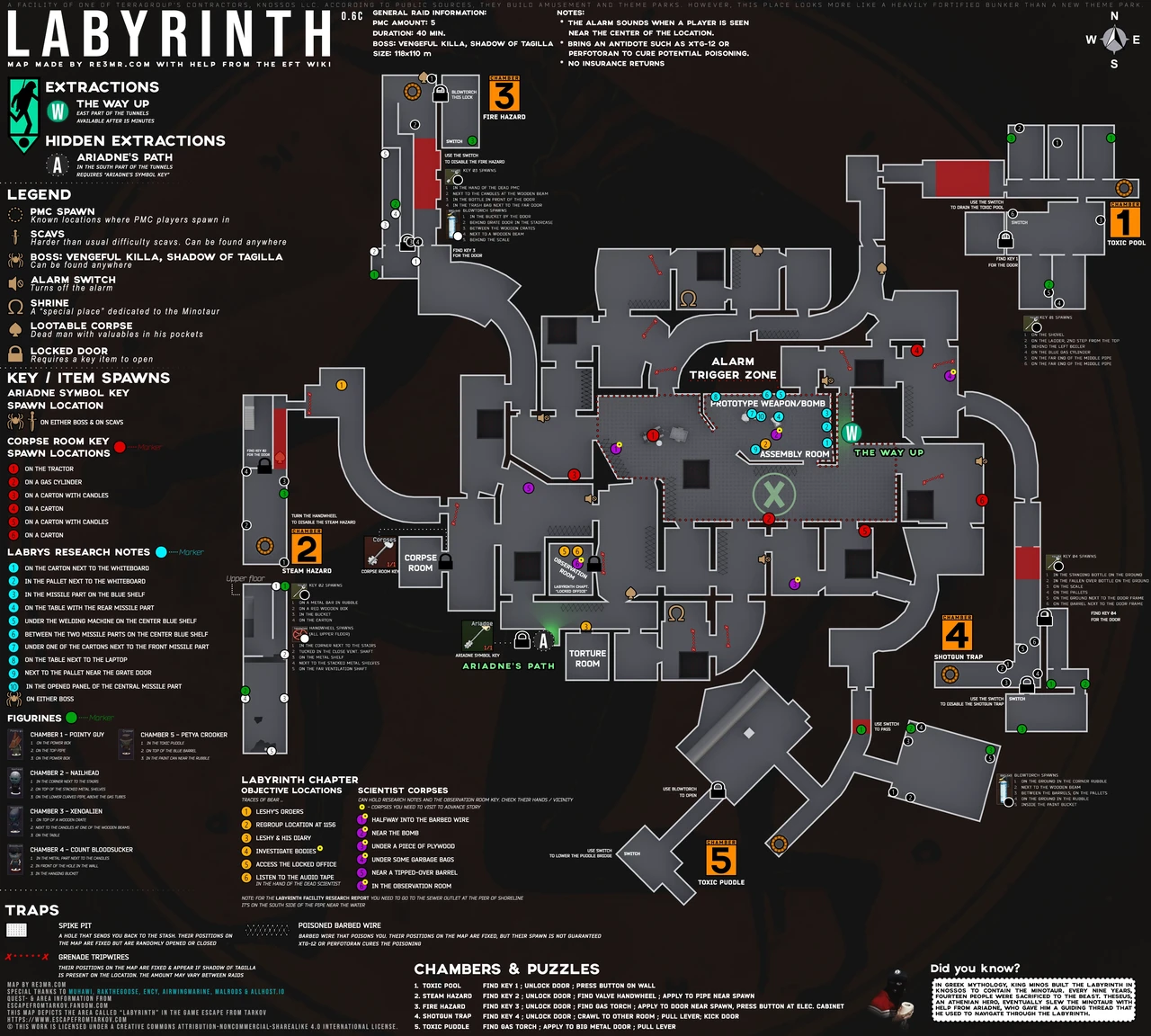 Illustrated overview map of The Labyrinth
