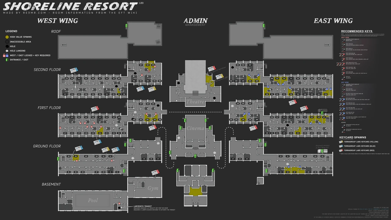 Detailed illustrated map of the Shoreline Health Resort